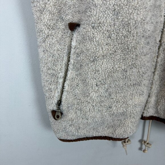 Vail Colorado Fleece Vest Mens XL Full Zip Pockets Cream Vintage - Picture 5 of 14